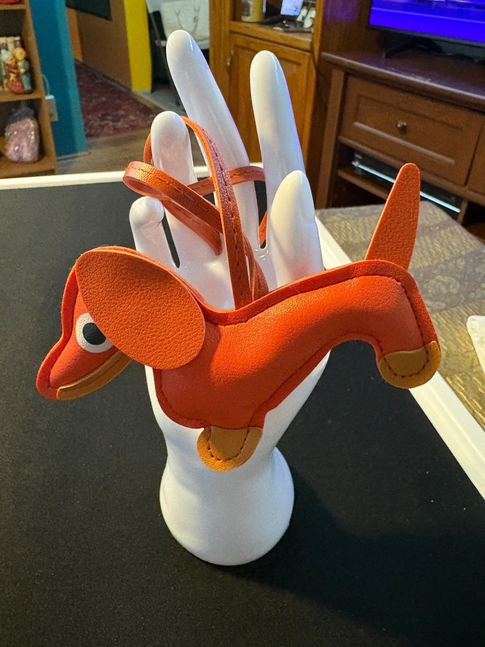 Orange Dachshund Bag Charm